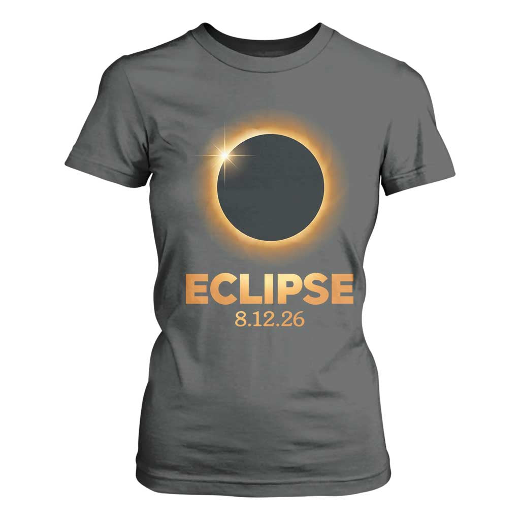 2026 Total Solar Eclipse T Shirt For Women August 12 Totality Astronomy Souvenir TS02 Dark Heather Print Your Wear