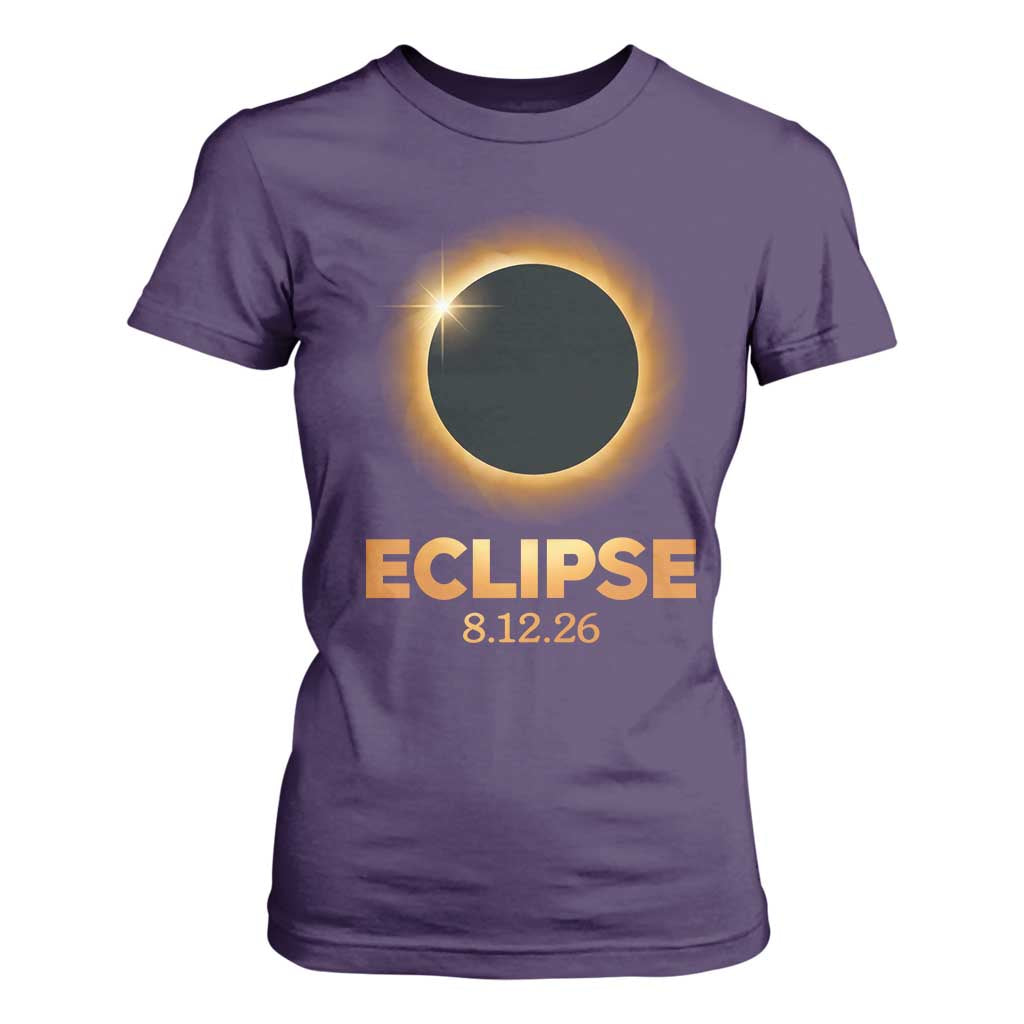 2026 Total Solar Eclipse T Shirt For Women August 12 Totality Astronomy Souvenir TS02 Purple Print Your Wear