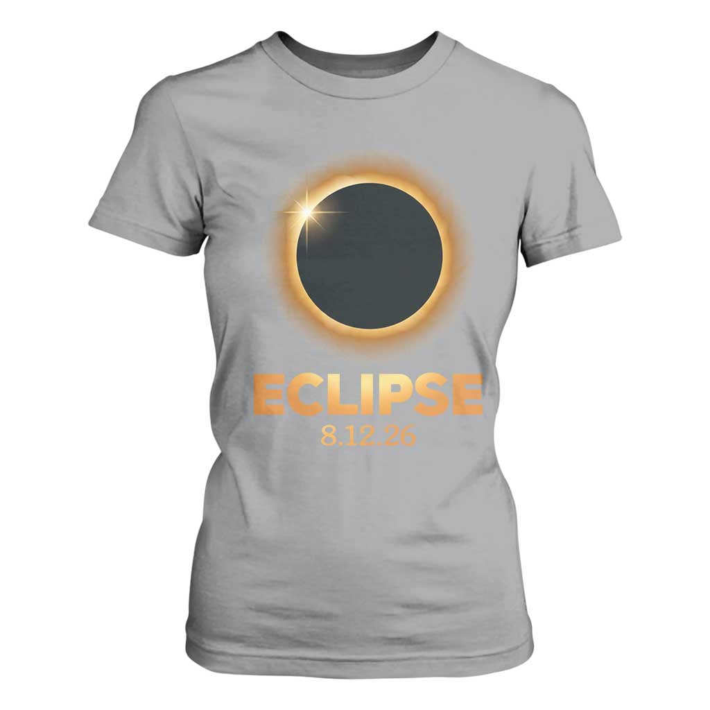 2026 Total Solar Eclipse T Shirt For Women August 12 Totality Astronomy Souvenir TS02 Sport Gray Print Your Wear