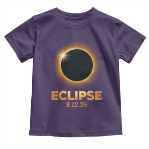 2026 Total Solar Eclipse Toddler T Shirt August 12 Totality Astronomy Souvenir TS02 Purple Print Your Wear