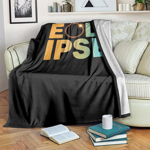 2026 Total Solar Eclipse Retro Typography Throw Blanket August 12 Totality Astronomy Gift