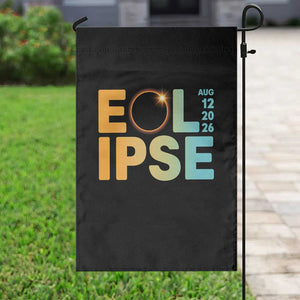 2026 Total Solar Eclipse Retro Typography Garden Flag August 12 Totality Astronomy Gift