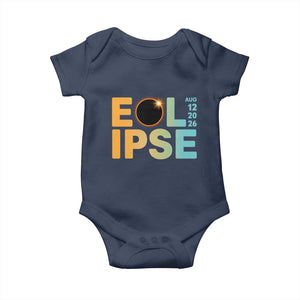 2026 Total Solar Eclipse Retro Typography Baby Onesie August 12 Totality Astronomy Gift