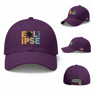 2026 Total Solar Eclipse Retro Typography Baseball Cap August 12 Totality Astronomy Gift