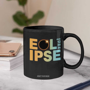 2026 Total Solar Eclipse Retro Typography Coffee Mug August 12 Totality Astronomy Gift