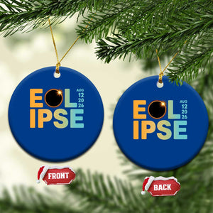 2026 Total Solar Eclipse Retro Typography Ceramic Ornament August 12 Totality Astronomy Gift