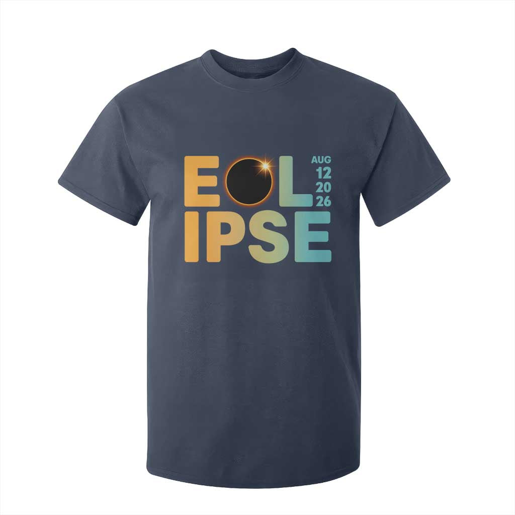 2026 Total Solar Eclipse Retro Typography T Shirt For Kid August 12 Totality Astronomy Gift