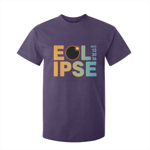 2026 Total Solar Eclipse Retro Typography T Shirt For Kid August 12 Totality Astronomy Gift