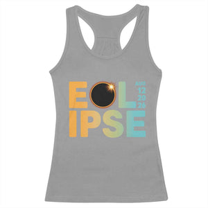 2026 Total Solar Eclipse Retro Typography Racerback Tank Top August 12 Totality Astronomy Gift
