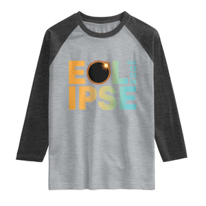 2026 Total Solar Eclipse Retro Typography Raglan Shirt August 12 Totality Astronomy Gift