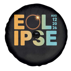 2026 Total Solar Eclipse Retro Typography Spare Tire Cover August 12 Totality Astronomy Gift
