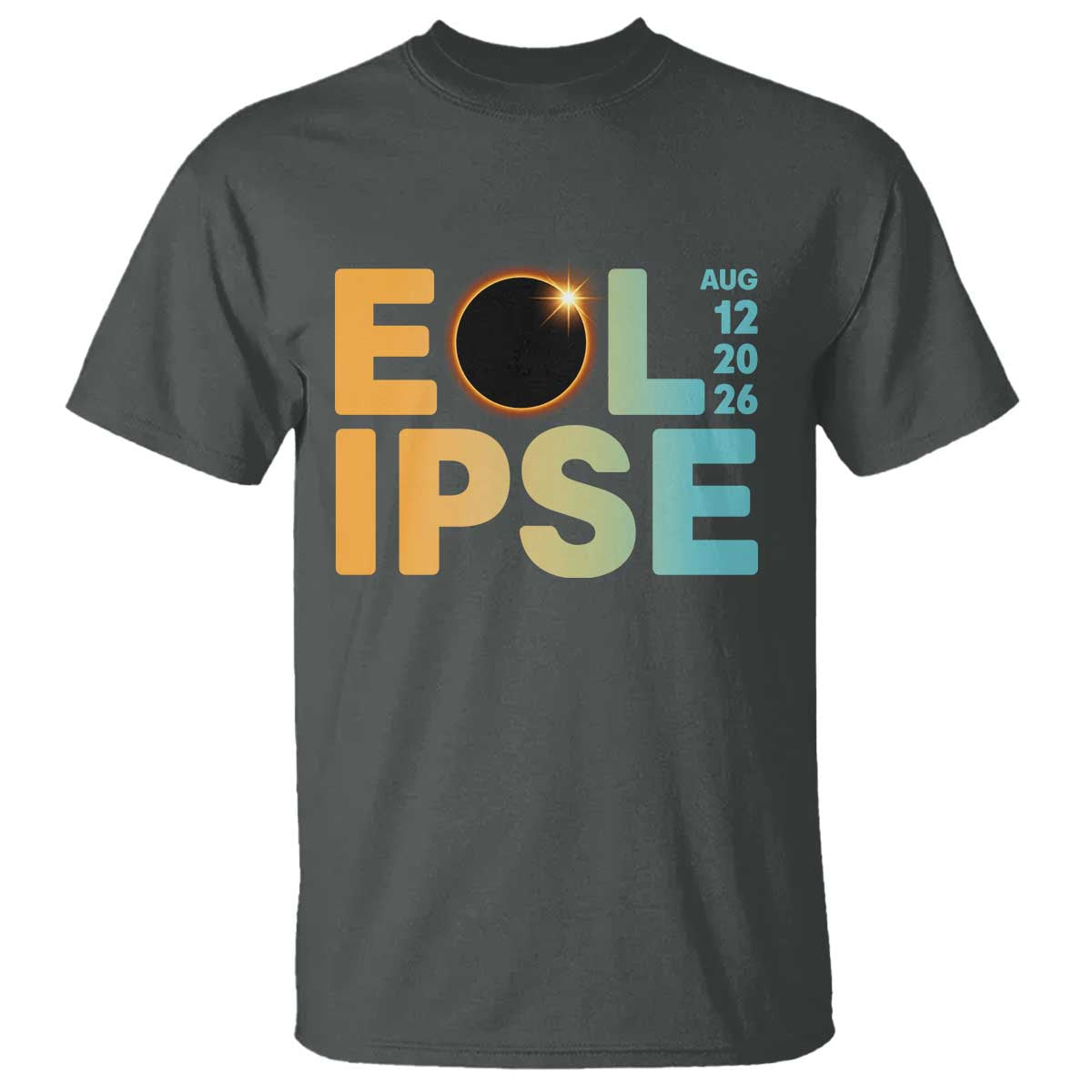 2026 Total Solar Eclipse Retro Typography T Shirt August 12 Totality Astronomy Gift