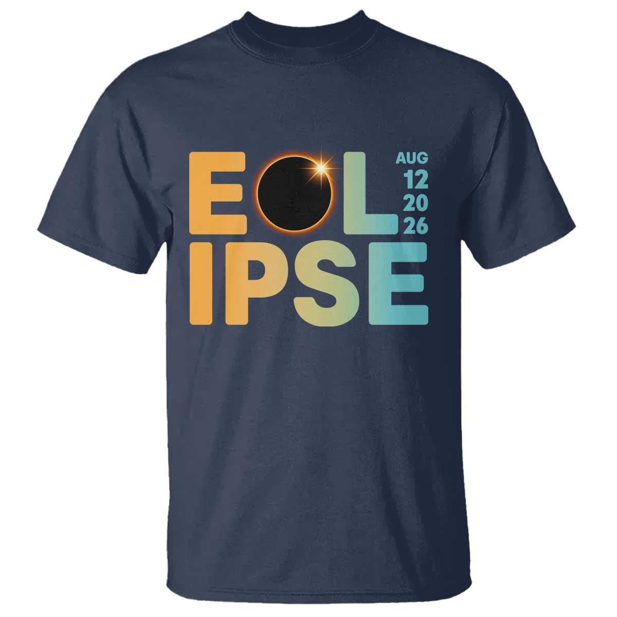 2026 Total Solar Eclipse Retro Typography T Shirt August 12 Totality Astronomy Gift