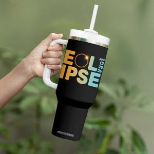 2026 Total Solar Eclipse Retro Typography Tumbler With Handle August 12 Totality Astronomy Gift