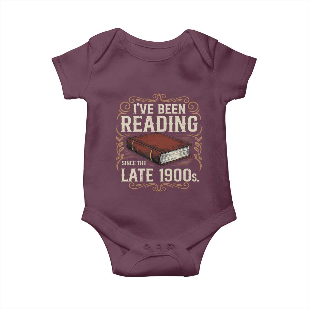 Funny Vintage 80s 90s Book Lover Baby Onesie I've Been Reading Since The Late 1900s Bookworm Humor