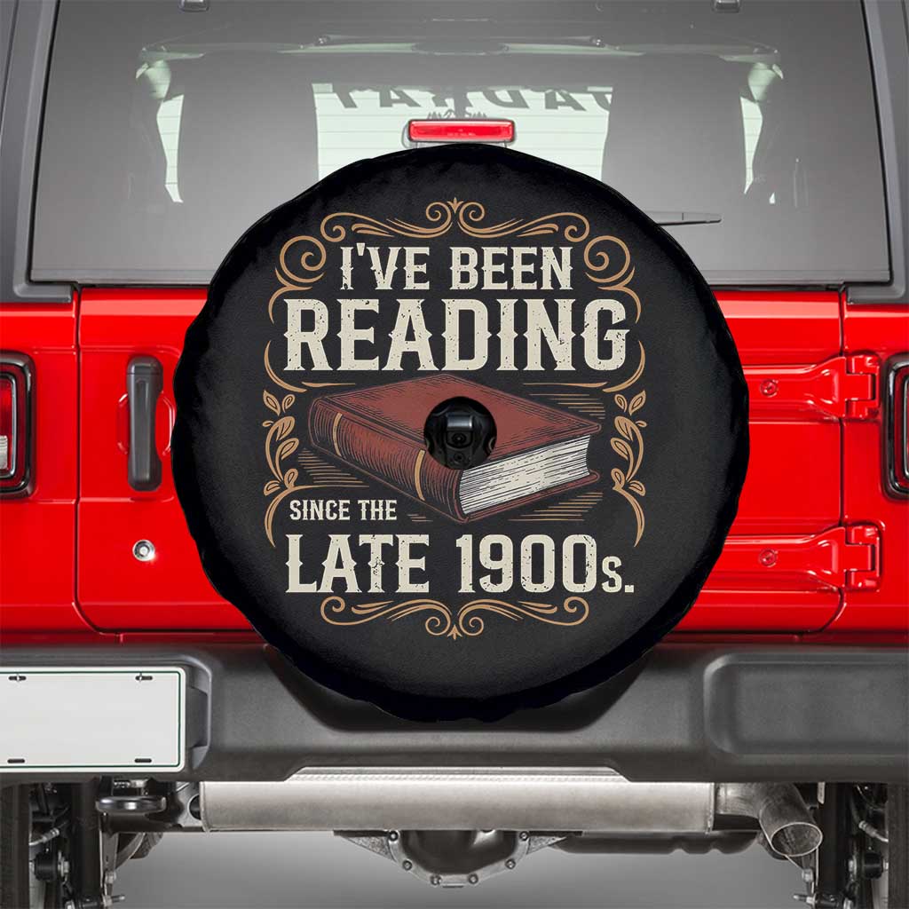 Funny Vintage 80s 90s Book Lover Spare Tire Cover I've Been Reading Since The Late 1900s Bookworm Humor