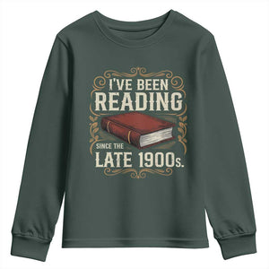 Funny Vintage 80s 90s Book Lover Youth Sweatshirt I've Been Reading Since The Late 1900s Bookworm Humor