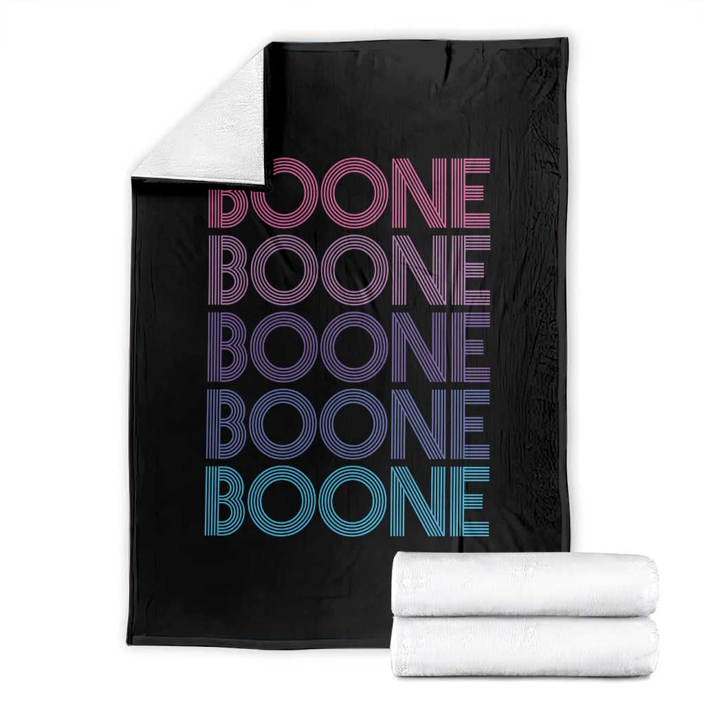 Retro Boone Name Lover Neon Gradient Typography Throw Blanket