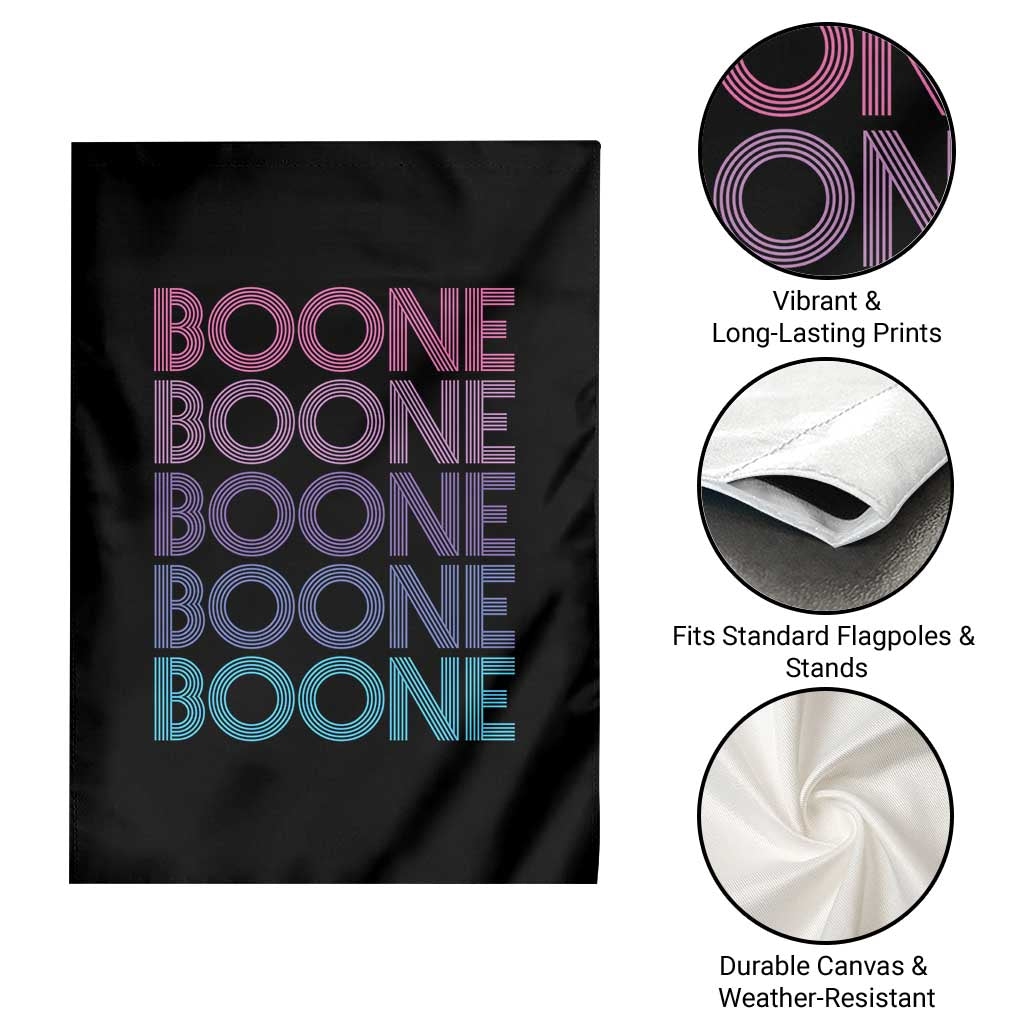 Retro Boone Name Lover Neon Gradient Typography Garden Flag