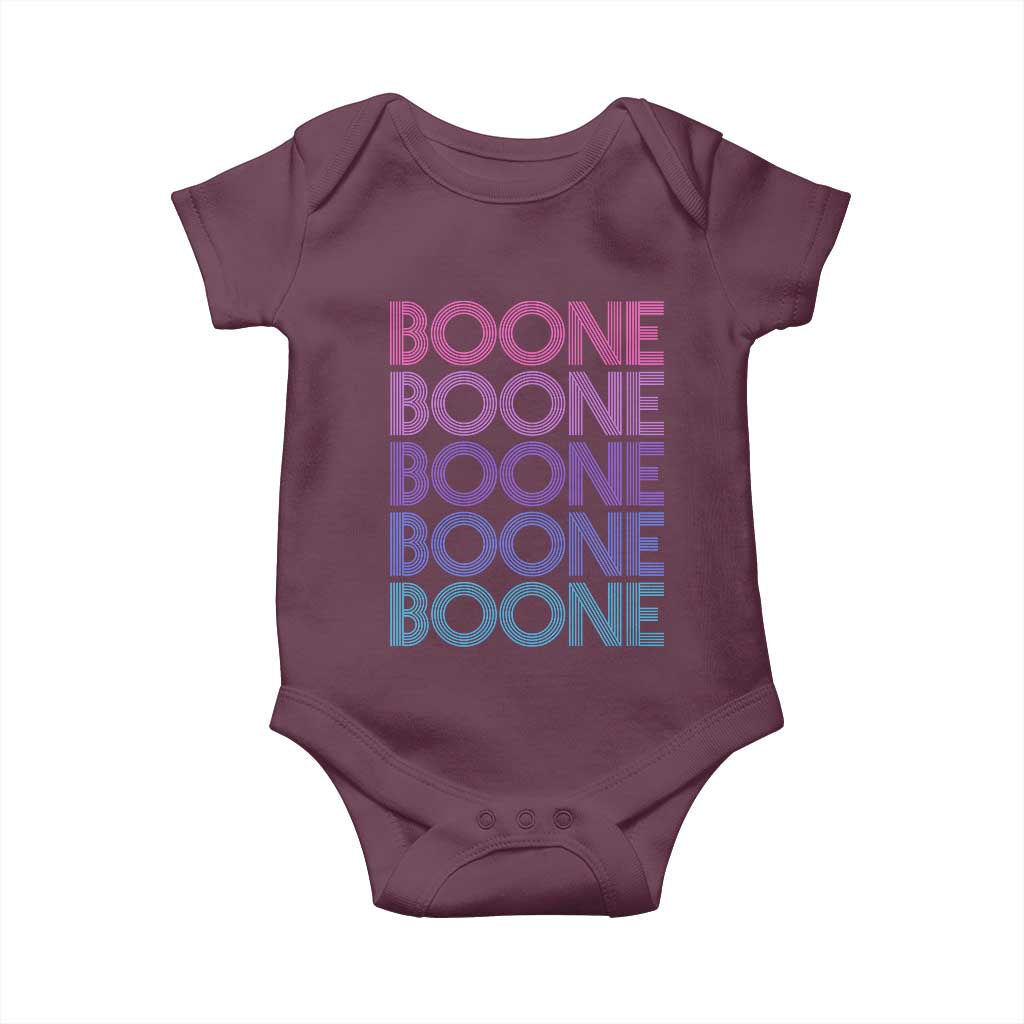 Retro Boone Name Lover Neon Gradient Typography Baby Onesie
