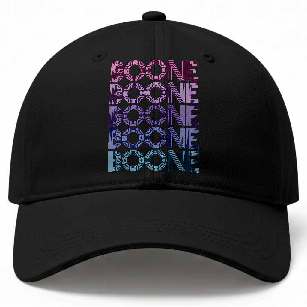 Retro Boone Name Lover Neon Gradient Typography Baseball Cap
