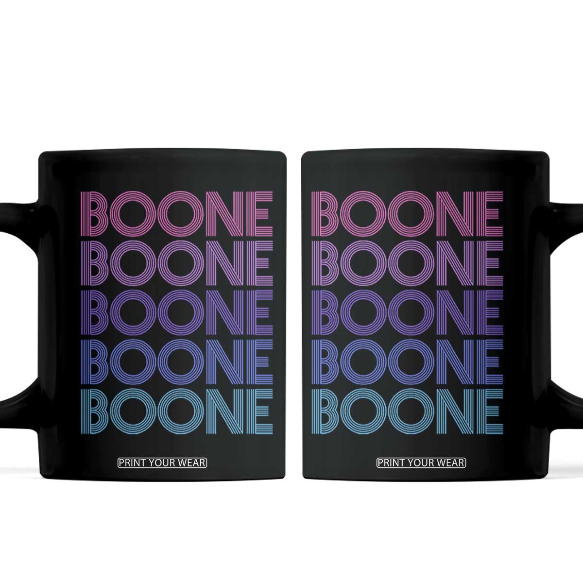 Retro Boone Name Lover Neon Gradient Typography Coffee Mug