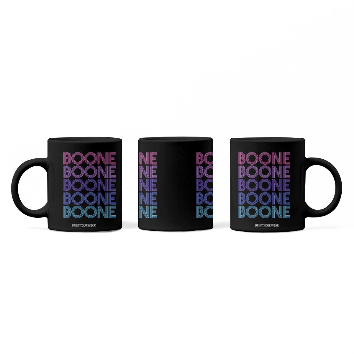 Retro Boone Name Lover Neon Gradient Typography Coffee Mug