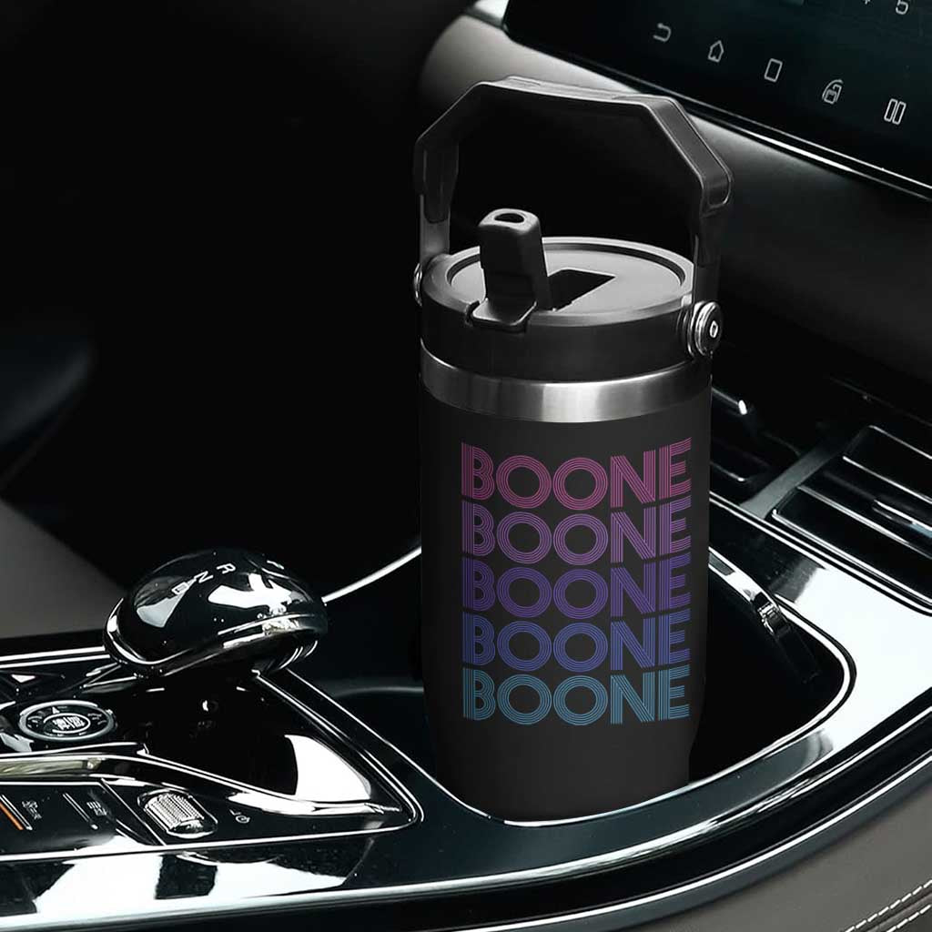 Retro Boone Name Lover Neon Gradient Typography Flip Straw Tumbler