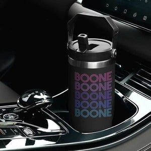 Retro Boone Name Lover Neon Gradient Typography Flip Straw Tumbler