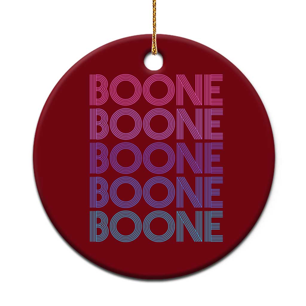 Retro Boone Name Lover Neon Gradient Typography Ceramic Ornament