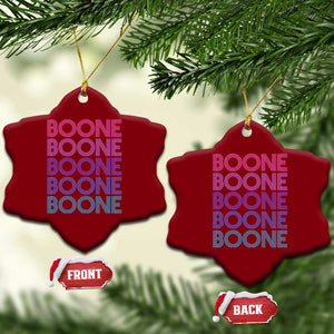 Retro Boone Name Lover Neon Gradient Typography Ceramic Ornament