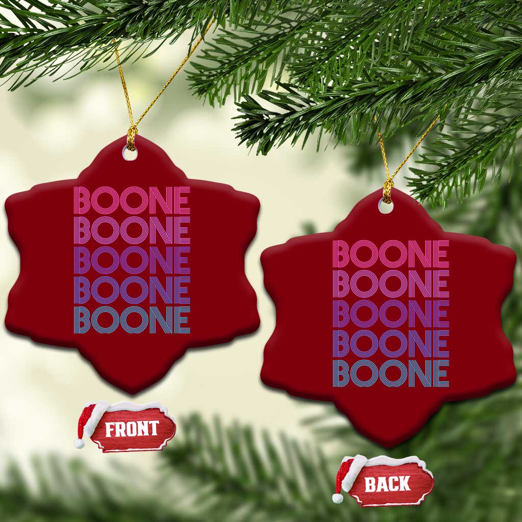 Retro Boone Name Lover Neon Gradient Typography Ceramic Ornament