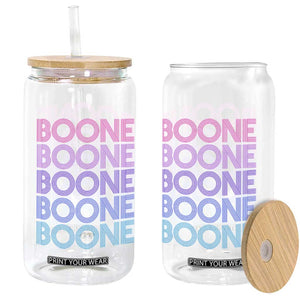 Retro Boone Name Lover Neon Gradient Typography Glass Can