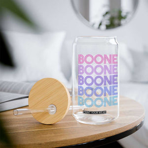 Retro Boone Name Lover Neon Gradient Typography Glass Can