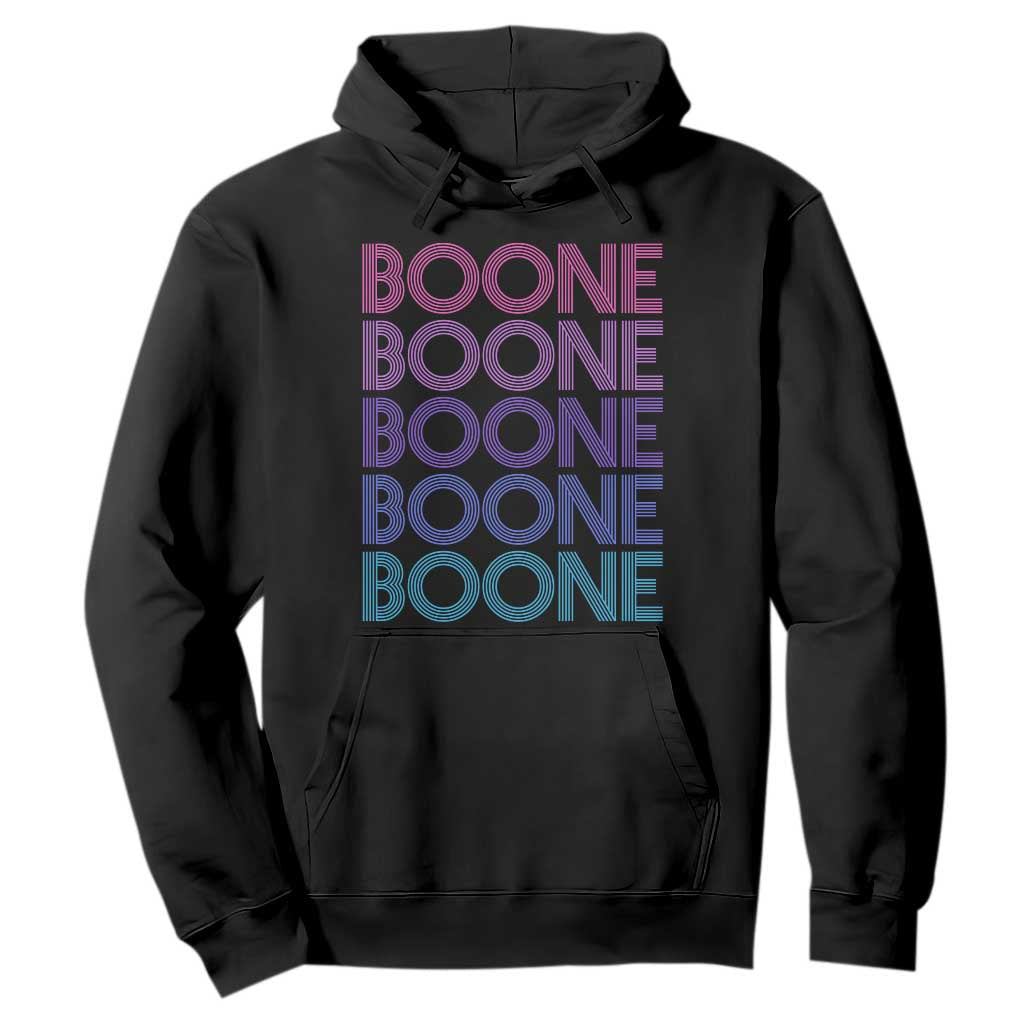 Retro Boone Name Lover Neon Gradient Typography Hoodie