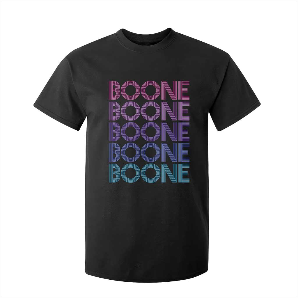 Retro Boone Name Lover Neon Gradient Typography T Shirt For Kid