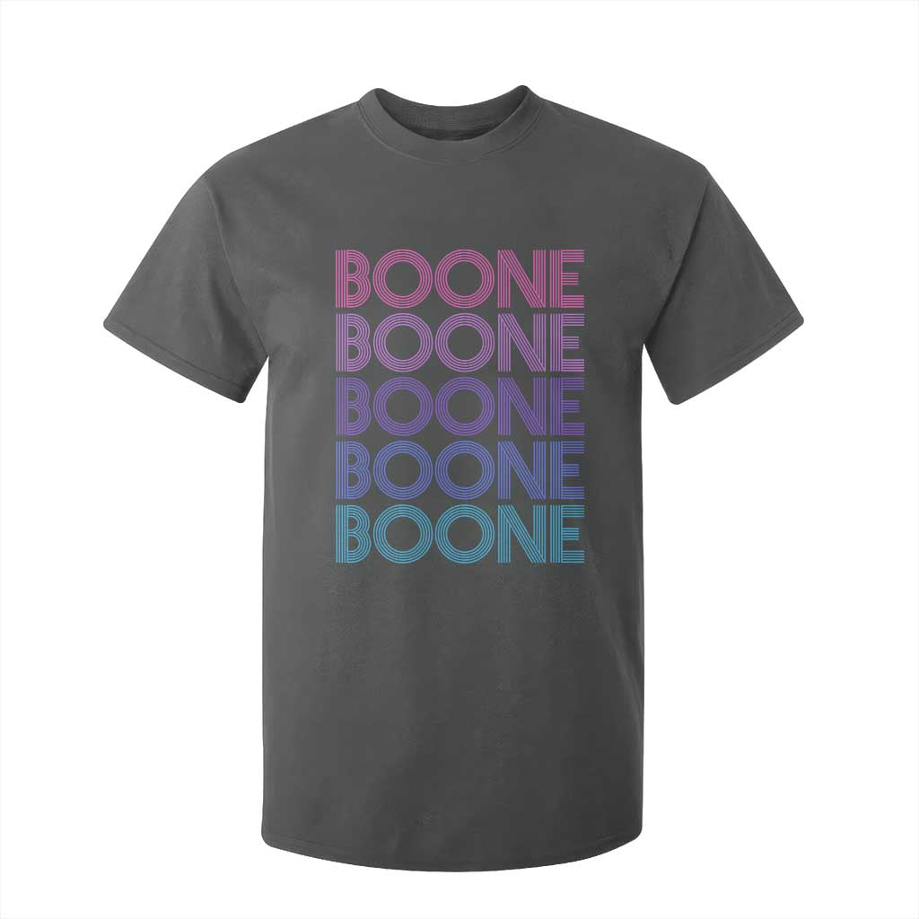Retro Boone Name Lover Neon Gradient Typography T Shirt For Kid
