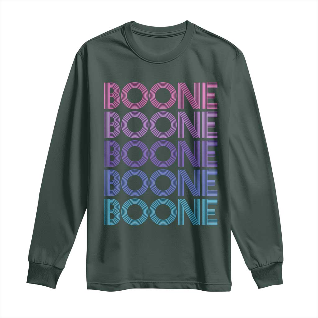 Retro Boone Name Lover Neon Gradient Typography Long Sleeve Shirt