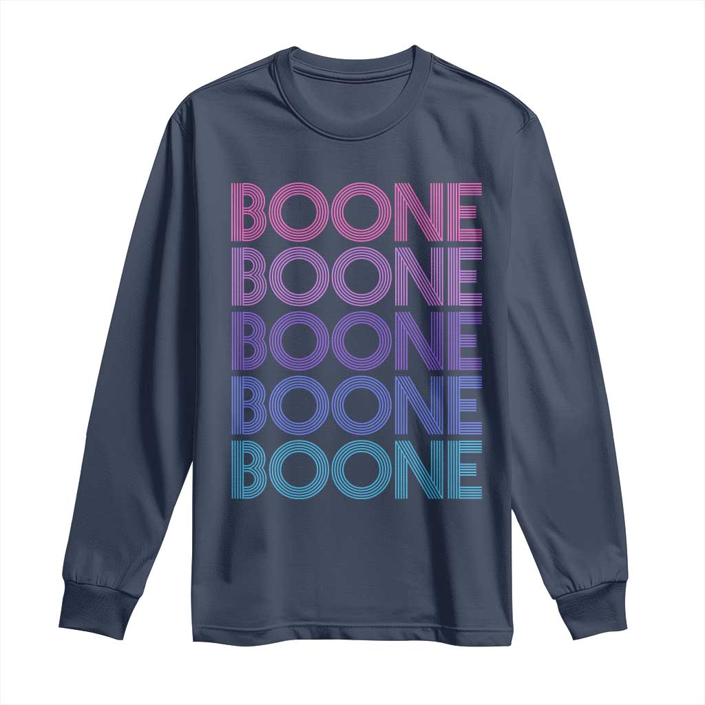Retro Boone Name Lover Neon Gradient Typography Long Sleeve Shirt