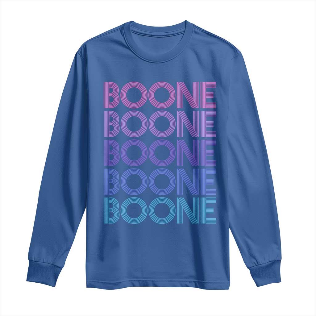 Retro Boone Name Lover Neon Gradient Typography Long Sleeve Shirt
