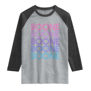 Retro Boone Name Lover Neon Gradient Typography Raglan Shirt