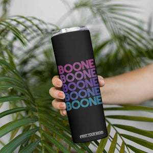 Retro Boone Name Lover Neon Gradient Typography Skinny Tumbler