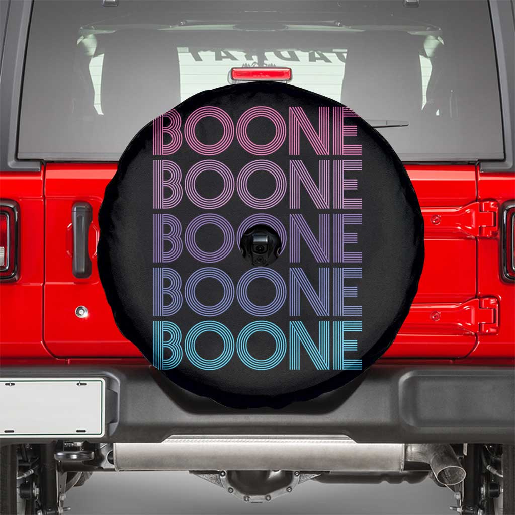 Retro Boone Name Lover Neon Gradient Typography Spare Tire Cover