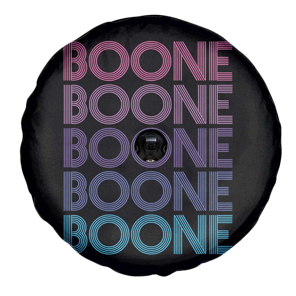 Retro Boone Name Lover Neon Gradient Typography Spare Tire Cover