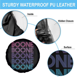 Retro Boone Name Lover Neon Gradient Typography Spare Tire Cover