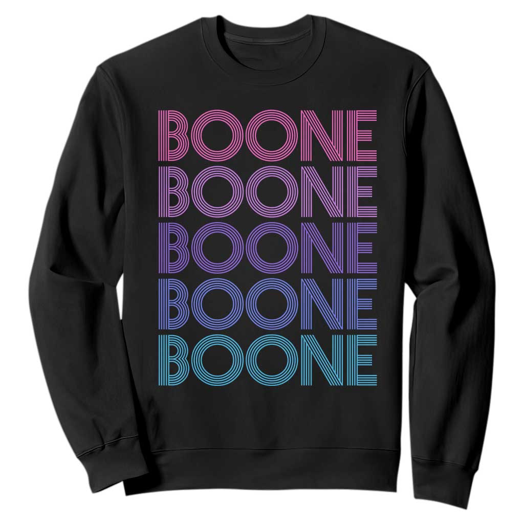 Retro Boone Name Lover Neon Gradient Typography Sweatshirt