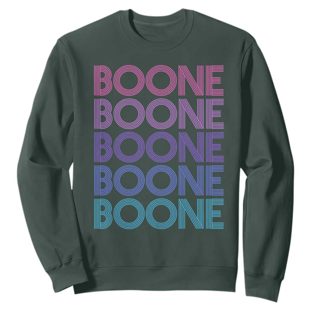 Retro Boone Name Lover Neon Gradient Typography Sweatshirt
