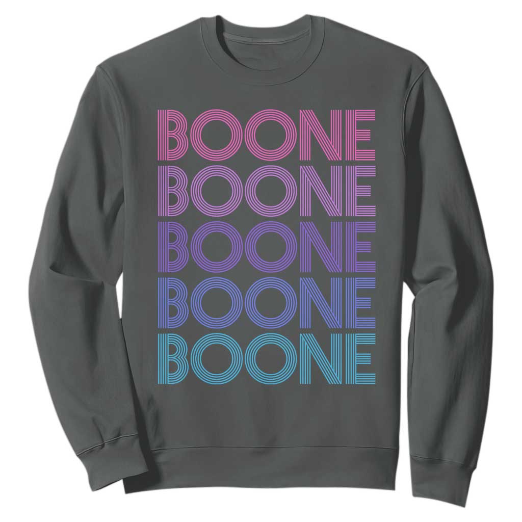 Retro Boone Name Lover Neon Gradient Typography Sweatshirt