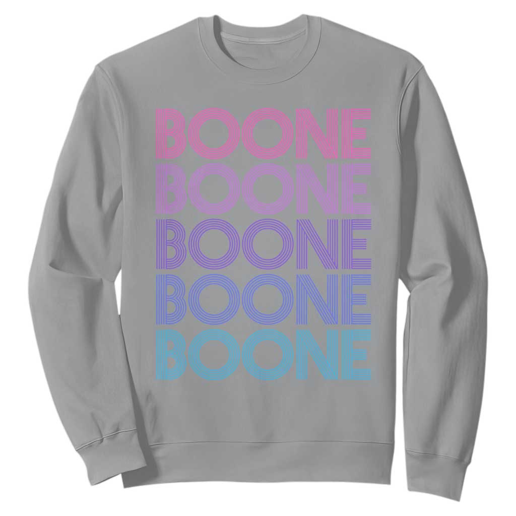 Retro Boone Name Lover Neon Gradient Typography Sweatshirt