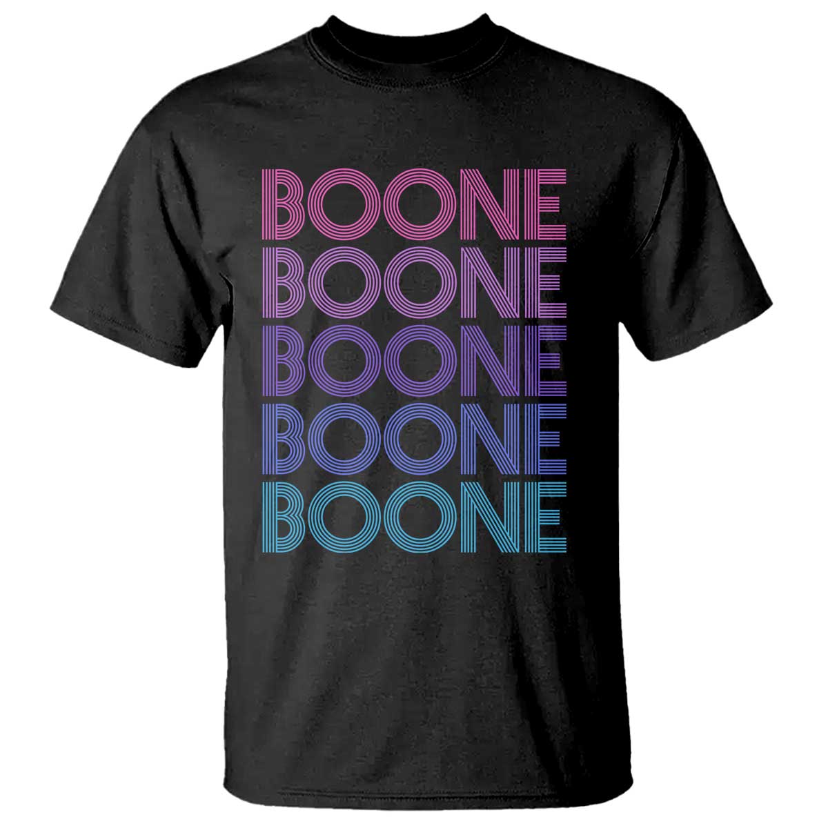 Retro Boone Name Lover Neon Gradient Typography T Shirt